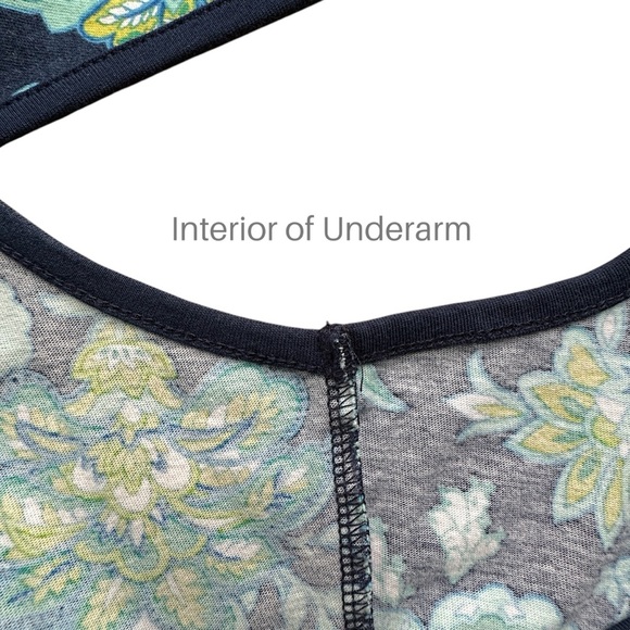 LANDS’ END | NWOT FLORAL COTTON TANK DRESS COVERUP NAVY BLUE & GREEN | MEDIUM - Picture 8 of 10